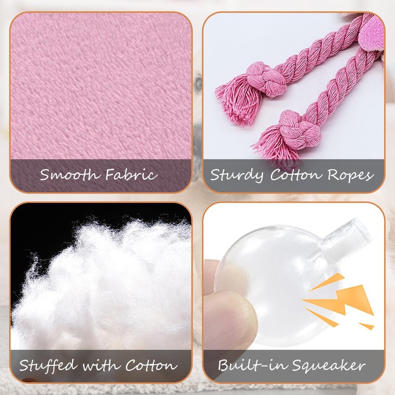 Andiker Squeaky Dog Toy, Cute Soft Dog Plush Toys with