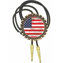 Neckties clothing accessories photo art custom made bolos American Flag on Wood Art Bolo Tie Men's Accessory Neckties Men Wear Gift