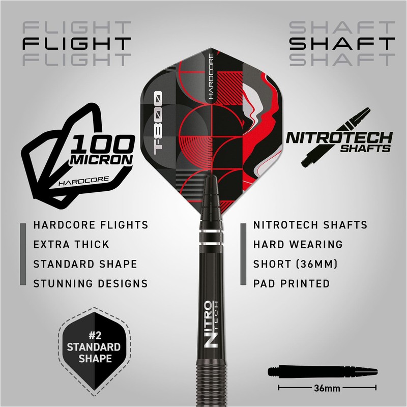 RED DRAGON Darts - T-800-90% Tungsten - 18g Barrel /