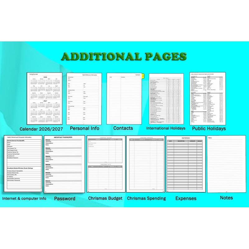 Calendar 2026 A5 Refillable, Diary / Weekly Planner Ring Binder