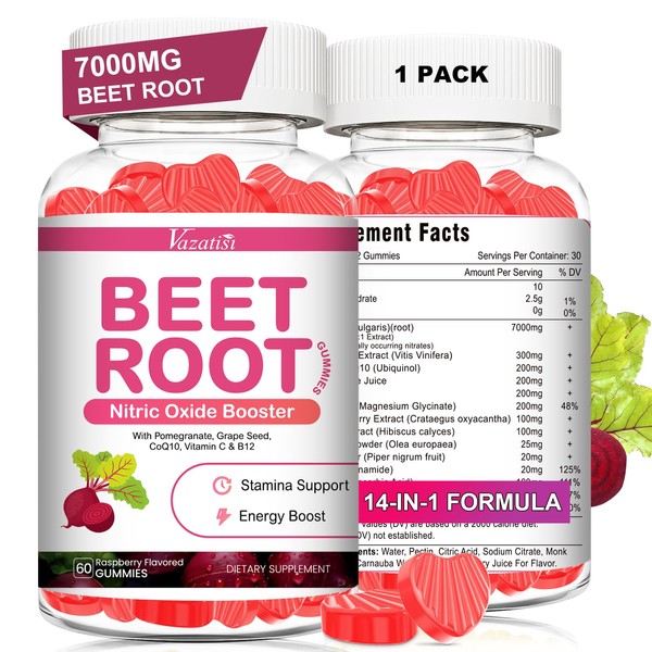 Vazatisi Beet Root Gummies - Nitric Oxide Beet Gummies for