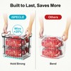 iSPECLE Deep Freezer Organizer Bins - 4 Pack Large Adjustable