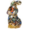 Nupuyai Rainbow Stone Resin Rabbit Bunny Statue, Stone Rabbit Figurines