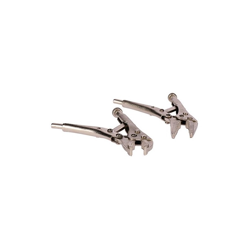 2pc Mini Locking Pliers Set Long and Round Nose Vice
