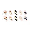 SINHOT Halloween Press on Nails Long Almond Fake Nails Glossy