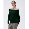 SUUKSESS Women Cashmere Off The Shoulder Sweater Oversized Ribbed Knit