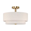 XiNBEi Lighting 16inch Semi Flush Mount Ceiling Light, 3-Light Brass