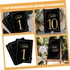 NOLITOY 1set Elegant Double Sided Table Numbers Cards Black Gold