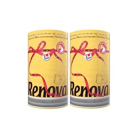 Renova Paper Towel Jumbo Roll Set - 2 Rolls, 2 Ply, 120 Highly Absorbent Sheets - Elevate Your Image with Professional Style and Uniqueness (Yellow)
