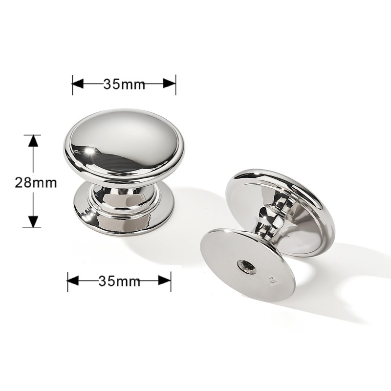 khtumeware 10 Pack 1-3/8 Inch(35mm) Polished Nickel Cabinet Knobs Solid