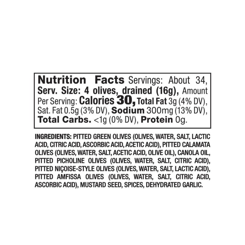 DeLallo Olives Jubilee, Mix of Kalamata, Nicoise, Picholine, and Green