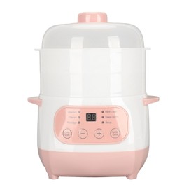 Electric Stew Pot, 1L 200W Appointment Timing Smart Slow Cooker with Steamer & Boil Dry, Automatic Mini Ceramic Pot with Lid, Digital Porridge Soup Pot for Home