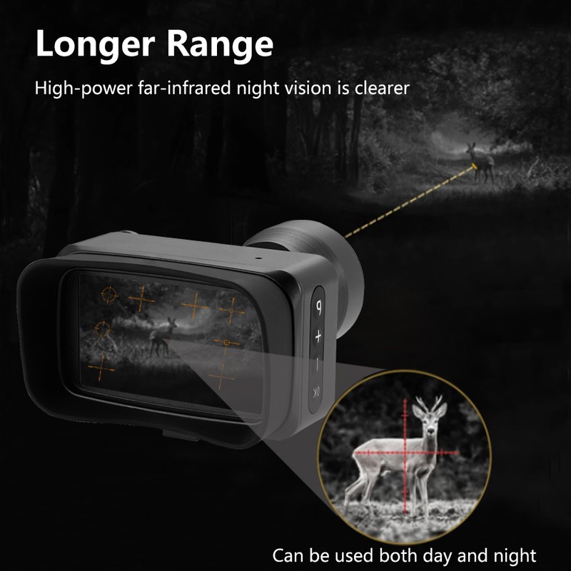 Infrared Night Vision Goggles 3in Display 800M Viewing Range 4K