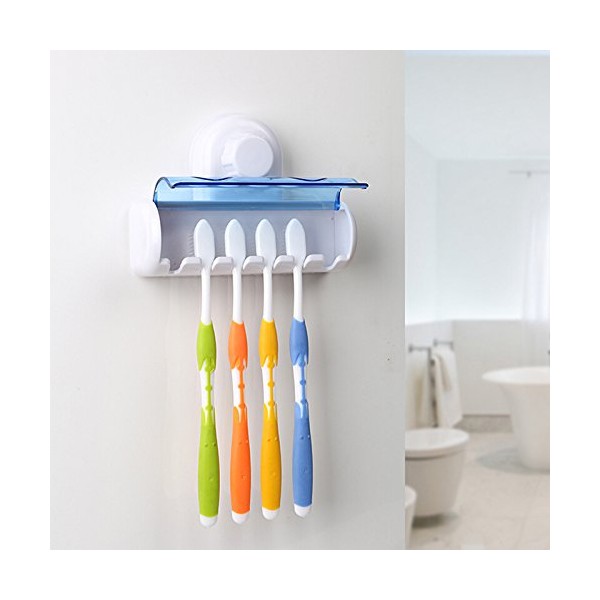 Queta Toothbrush Holder, Wall-Mounted Suction Plastic Toothbrush Holding Shelf for Bathroom