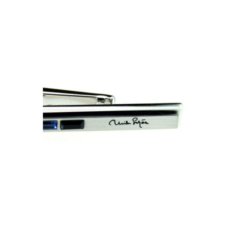 Mirashone MST8333 Silver Tie Bar, silver/blue