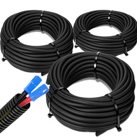 Sasylvia 1/4", 1/2", 3/8" x 500 ft Split Wire Loom Tubing Automotive Wire Loom Assortment Split Cable Sleeves Bulk Flexible Electrical Conduit Protective Kit
