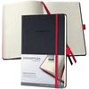 Sigel Hardcover Graph Notebook with Stylish Red Elastic Closure, Black,