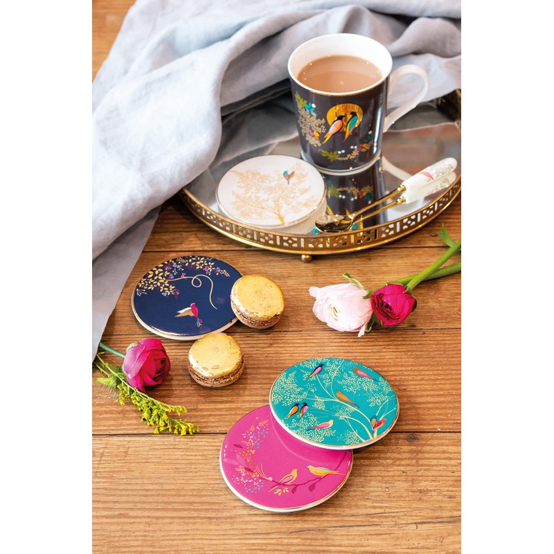 Sara Miller London Set of 4 Ceramic Coasters Gift Boxed,