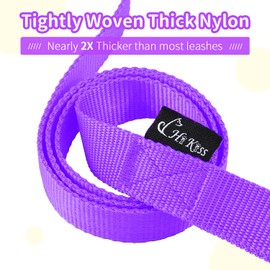 HIKISS Long Dog Leash Obedience Recall Training Agility Lead with Thickening Material for Large Dog - 15ft 20ft 30ft 50ft 100ft Training Leash(Purple 15ft)