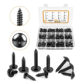 VIGRUE Pack of 355 self-tapping screws, self-tapping screws, body screws, drilling screws, flat head body screws, assortment wood screws, carbon steel screws set