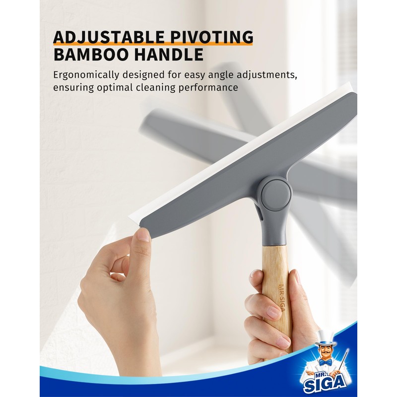 MR.SIGA All Purpose Silicone Squeegee for Shower Door, Mirror, Glass,