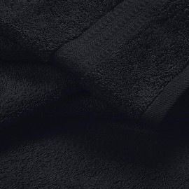 MyOwn 6 Piece Towel Set, 100% Combed Cotton - 2 Bath Towels, 2 Hand Towels, 2 Wash Cloths - 500 GSM Luxury Hotel Quality Ultra Soft Highly Absorbent Towel Set for Bathroom - Black