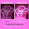 FJOKJINX Bow Cowgirl Hat Neon Signs for Wall Decor,Pink Bow