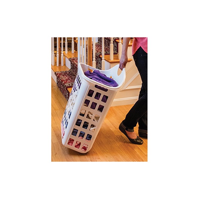 United Solutions LN0435 2 Bushel Rolling Hamper in White