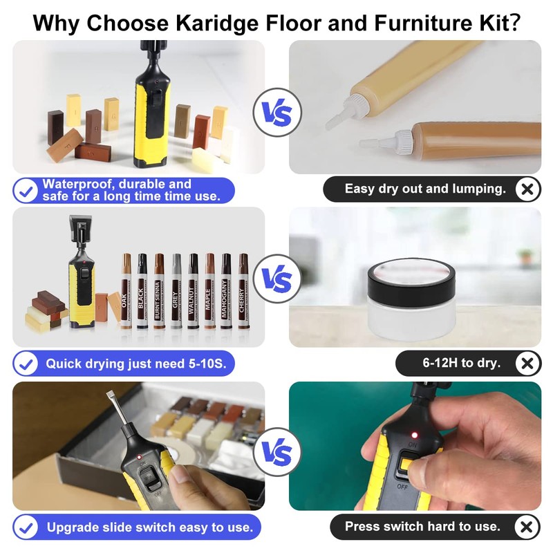 Floor Repair Kit Wood Markers Wax- Furniture Laminate Vinyl Plank