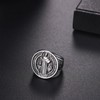 Flongo Saint Benedict Ring for Men: Religious Catholic Signet Ring