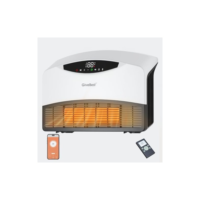 GiveBest Smart Wall Heater, 1500W Electric PTC Space Heaters for