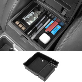 YOJOJOCO Center Console Organizer Compatible with Toyota Tacoma 2024 2025 Accessories Black ABS Plastic Material Armrest Hidden Secondary Storage Box