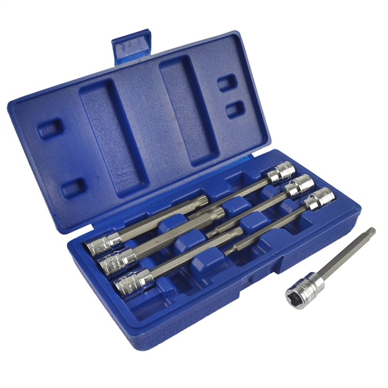 3/8" Drive Extra Long Male Spline Bit Triple Square Sockets