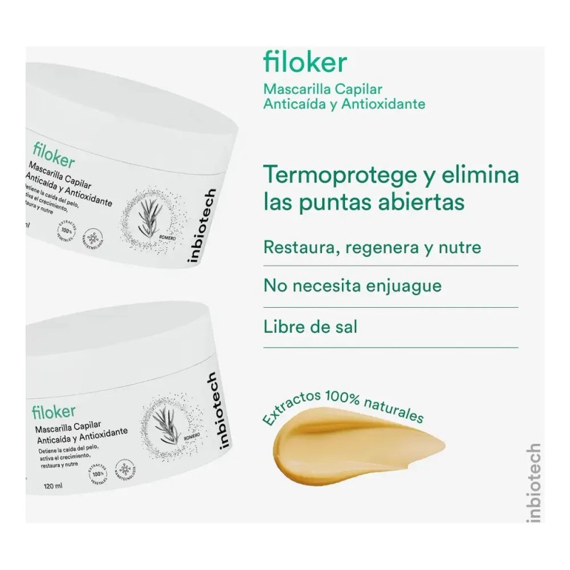 Inbiotech Filoker Crema Mascarilla Capilar Anticaída 120ml