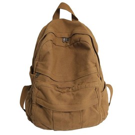 YINGKOR Vintage Canvas Backpack, Classic Daypack with Multiple Pockets, Rushbag, Bookbag, Multi Colors (Vintage, Khaki)