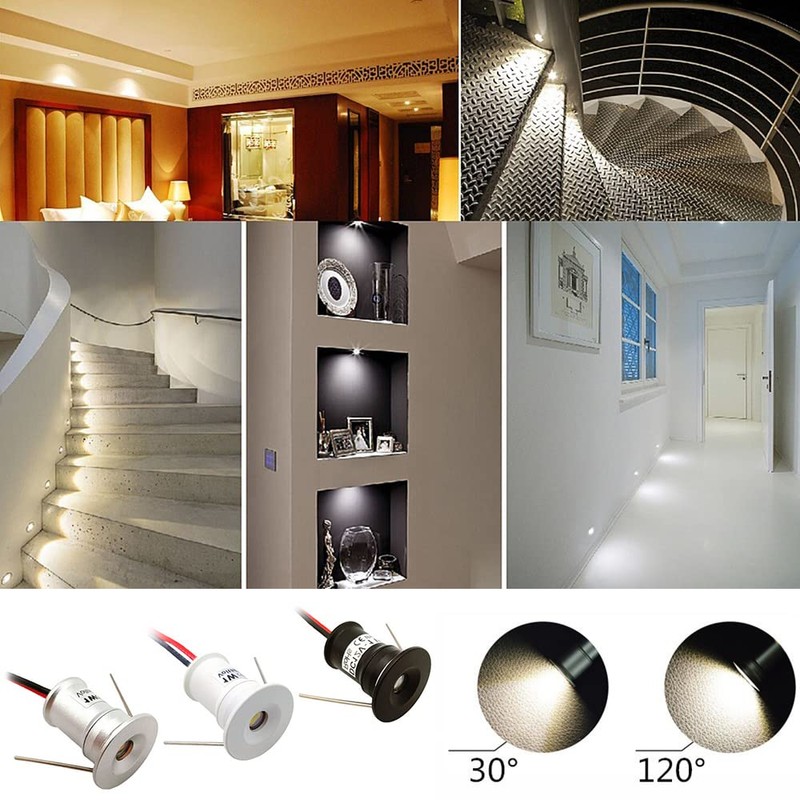 ruimeimei 9pcs 12V 1W Recessed Celling Light for Kitchen, Stairs,