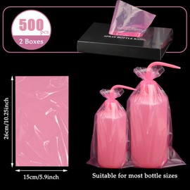 500PCS Bottle Bags Tattoo, Disposable Tattoo Wash Bottle Covers Bag Pink, Tattoo Squeeze Bottle Bags for 250ml 500ml, Tattoo Bottle Bag for Tattooing,Tattoo Supplies,Tattoo Accessories
