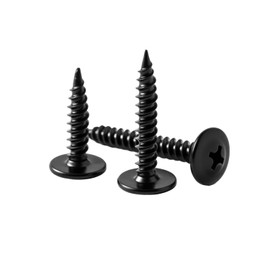 #8×1-1/4'' (100 Pack) Truss Head Wood Screws Quick Metal Self-Tapping Screws Black Oxide 410 Stainless Steel