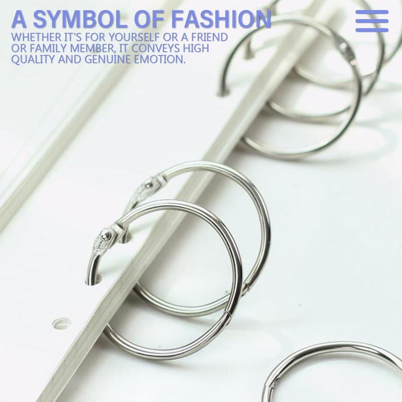 FERCAISH Large Binder Rings 6cm, 10 Pack 2.3 Inch Book