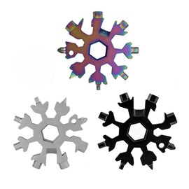 18 in 1 Snowflake Multitool, Novelty idea Gift Men & Women Excellent Bike Stocking Filler Stainless Steel Gadgets Spanner Screwdriver Bottle Opener for Outdoor Camping Travel (3Colors)