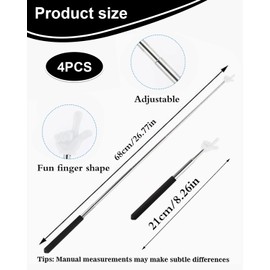KGDUYC Set of 4 Extendable Pointer Sticks, Telescopic Teacher Pointer, Retractable Classroom, Finger Pointing Stick, Stainless Steel Children's Extendable Pointer Stick for Classroom, Personal