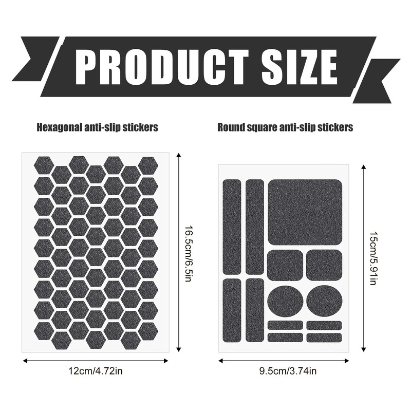 6 Sheets Grey Grip Stickers, Universal Anti-Slip Cell Phone &