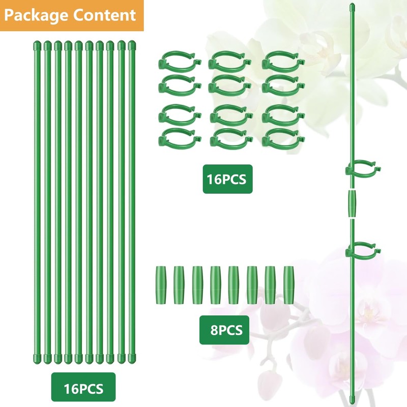 Belit 8 Pack Small Plant Support Plant Stakes, Adjustable Garden