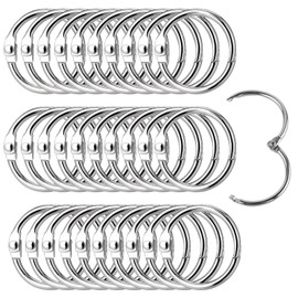Pack of 30 Book Rings, Outer Diameter 20 mm, Inner Diameter 15 mm Metal Rings Loose Leaf Book Binding Rings Ring Binder Rings for Photo Album Scrapbook Album Craft Paper Cards (Silver, 20 mm)