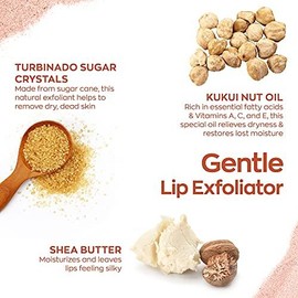 Hanalei Vegan and Cruelty-Free Sugar Lip Scrub Exfoliator | Hawaiian Cane Sugar, Kukui Oil, Shea Butter | Exfoliate, Smooth, Rejuvenate Lips | Made in USA | Lip Care (22 g)