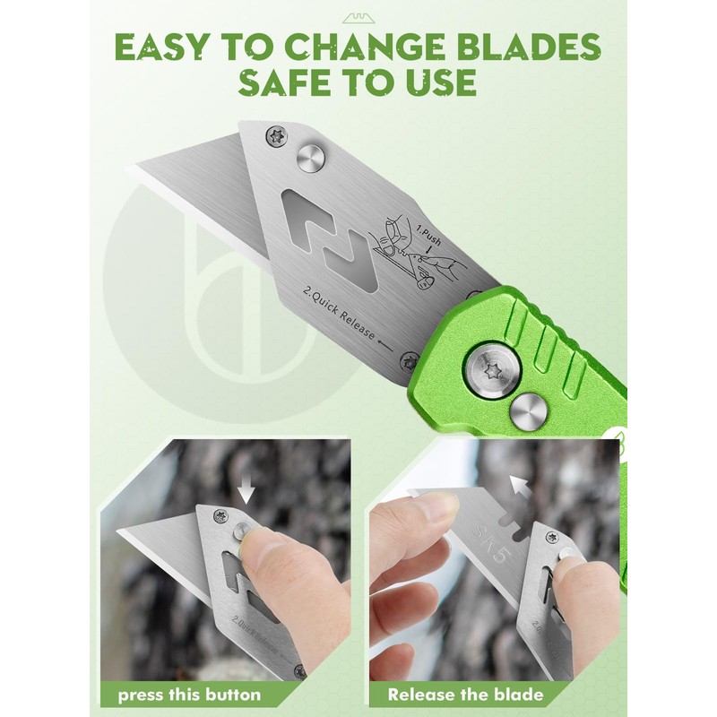 Utility Knife, BIBURY Upgraded Version Heavy Duty Box Cutter, Pocket