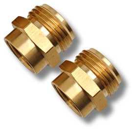 SARANICE 1/2 NPT Female to 3/4 GHT Male Garden Hose Adapter,Female to Male Hose Connector No Leak,Brass Ght to Npt Adapter Suitable for Garden Hoses,Water Hoses, Outdoor Pipes(2 Pack)
