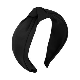 Amariver Black Headband Knotted Wide Headband for Women Top Knot Hair Band Non-slip Head Band Soft Black Hair Accessories for Women Girls