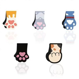 ABJOBIBI Cute Cat Paw Magnetic Bookmarks, 5 PCS Magnetic Cute Bookmark for Teacher, Women & Kids - Cat Paw Design (5 Cloros-2.0)