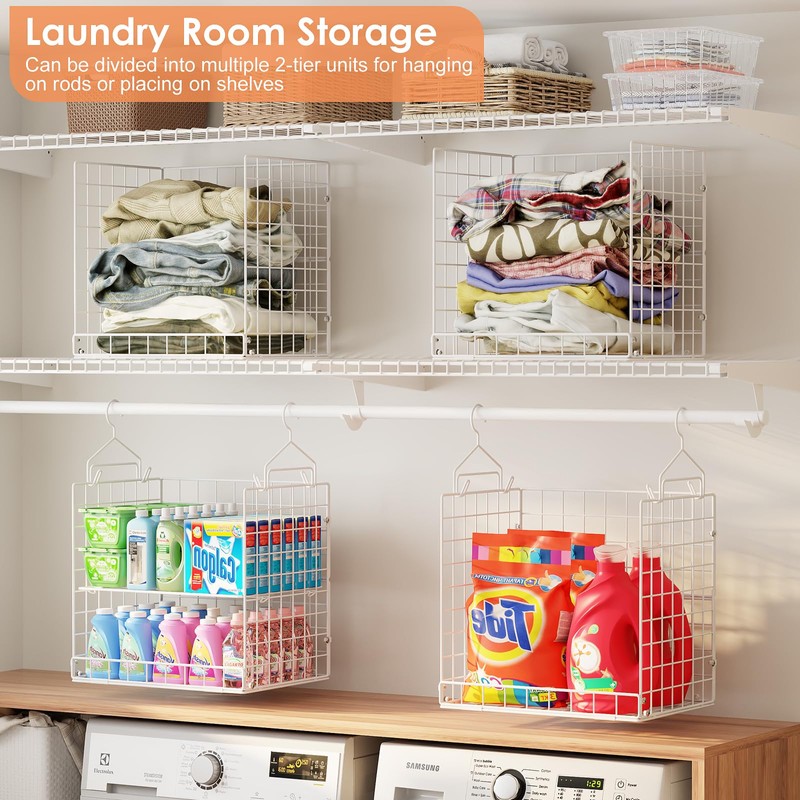 8 Tier Extended Width Hanging Closet Organizer, Sweater Storage for